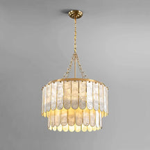 faceted capiz chandelier