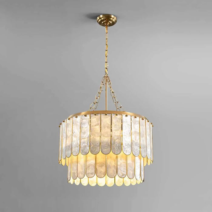 faceted capiz chandelier