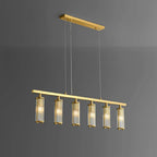 brass linear chandelier