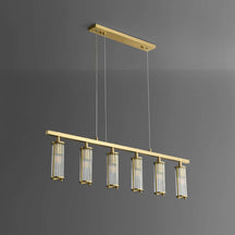 Marley Aged Brass Linear Chandelier – Elegant Brass Chandelier - Josenart