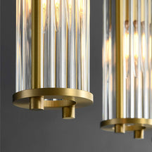 Marley Aged Brass Linear Chandelier – Elegant Brass Chandelier - Josenart