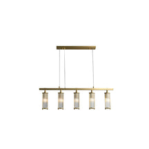 Marley Aged Brass Linear Chandelier – Elegant Brass Chandelier - Josenart