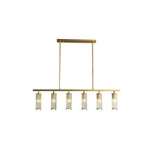 Marley Aged Brass Linear Chandelier – Elegant Brass Chandelier - Josenart