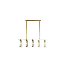 Marley Aged Brass Linear Chandelier – Elegant Brass Chandelier - Josenart