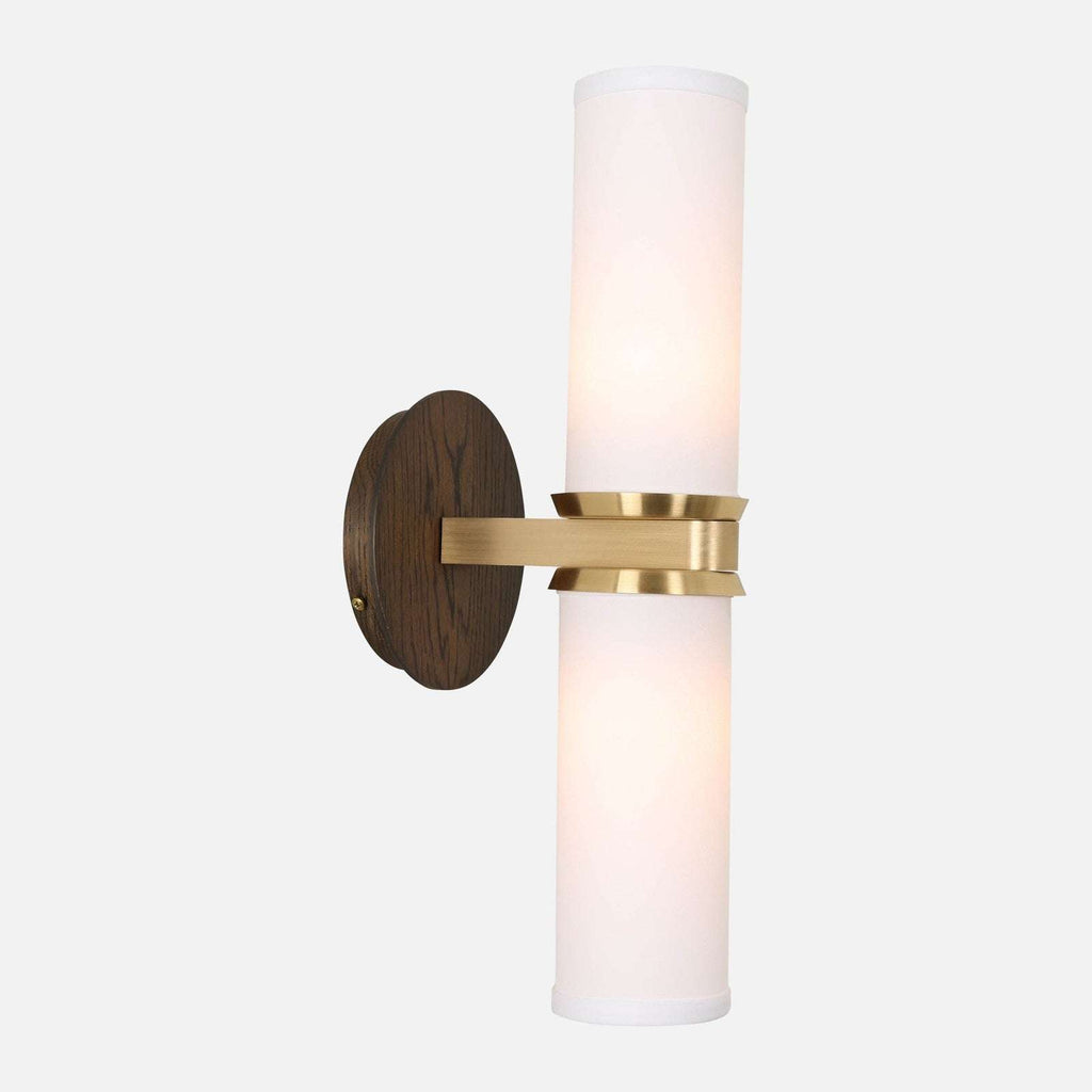 Marlowe Linen Double Wall Sconce — Dual-Arm Wall Light with Warm Soft Glow