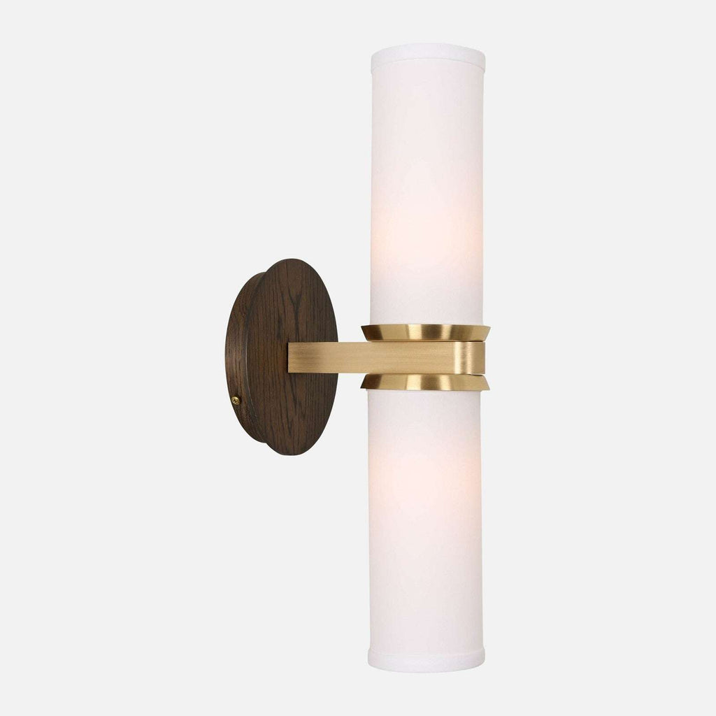 Marlowe Linen Double Wall Sconce — Dual-Arm Wall Light with Warm Soft Glow