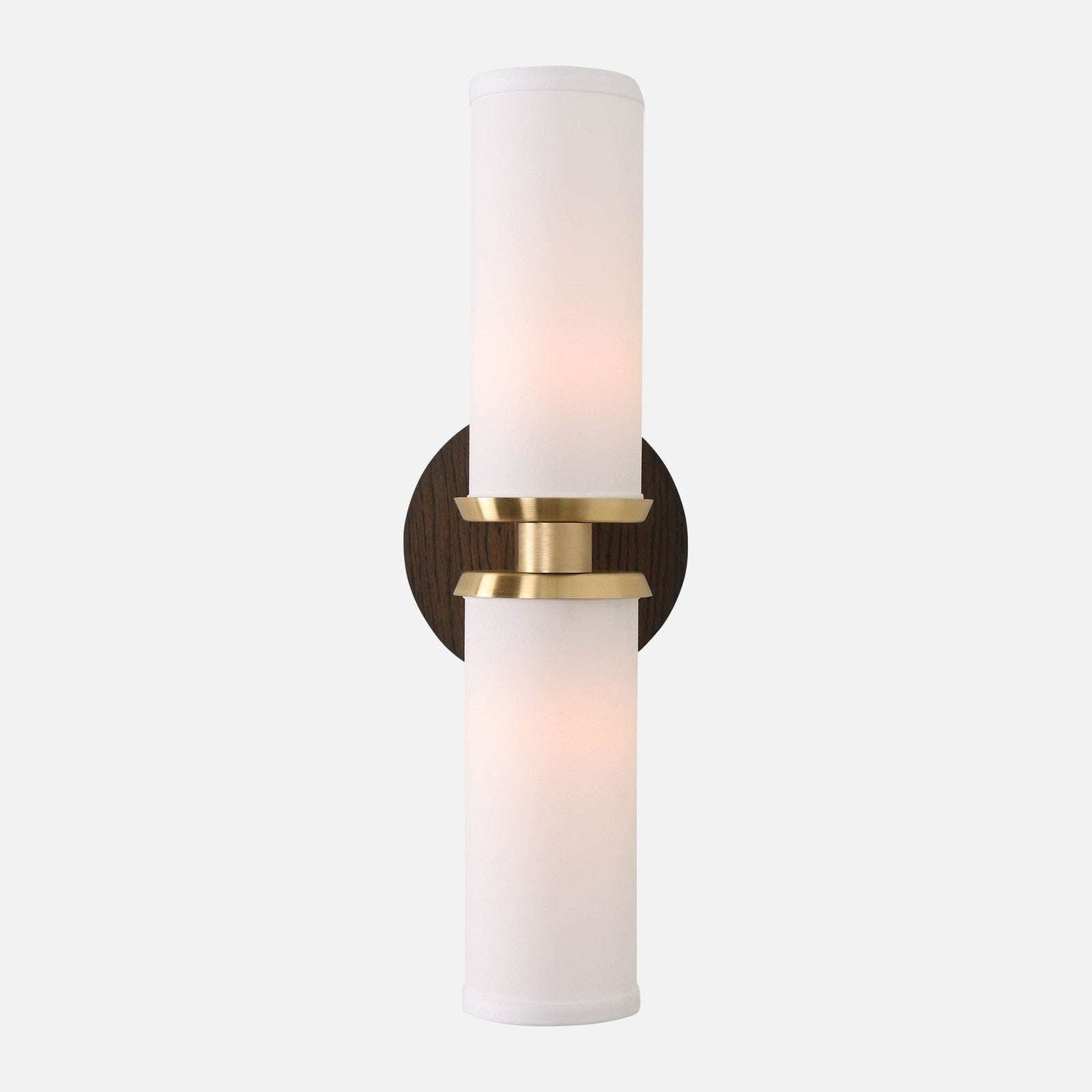Marlowe Linen Double Wall Sconce dual-arm paired linen shade wall light with warm soft glow in cosy bedroom interior