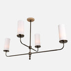 Linen Shade Chandelier with linear design