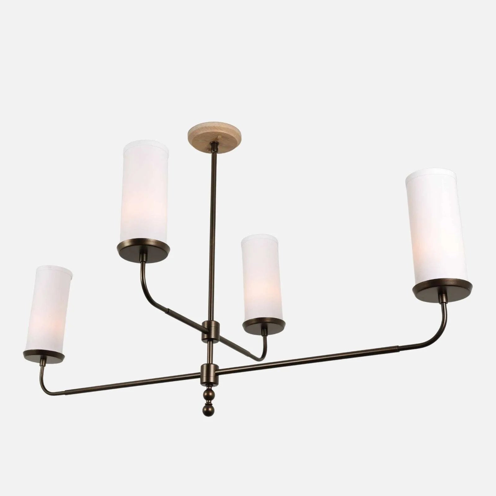 Linen Shade Chandelier with linear design