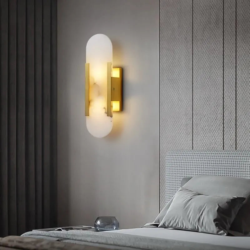 Melange Alabaster Wall Sconce | Sculptural Accent for Chic Interiors - View 2