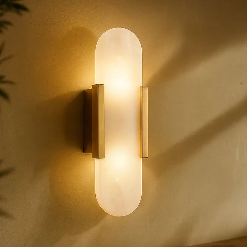 Melange Alabaster Wall Sconce | Sculptural Accent for Chic Interiors - View 5