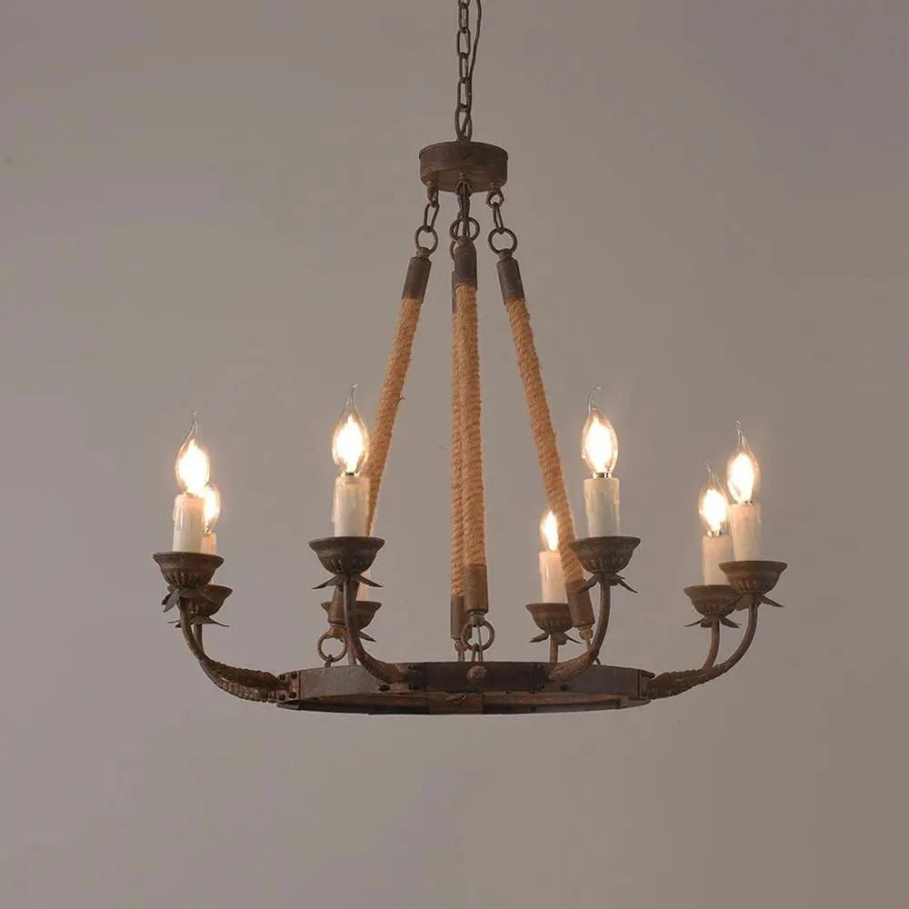 8-light round candle chandelier