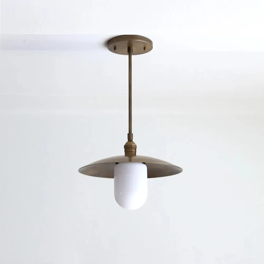 Mid-Century Brass Chandelier – Modern Glass Kitchen Island Lamp