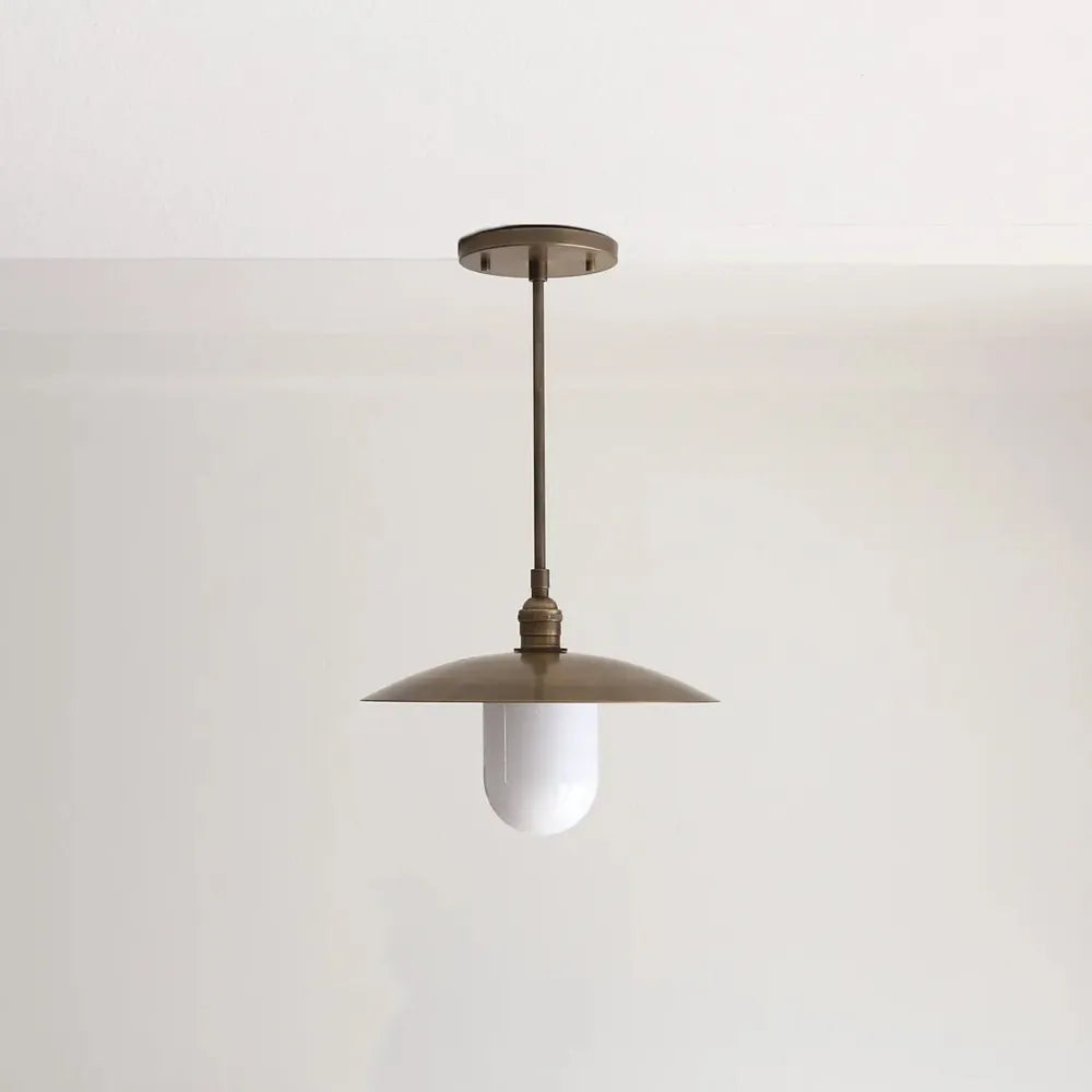 Mid-Century Brass Chandelier – Modern Glass Kitchen Island Lamp - View 2