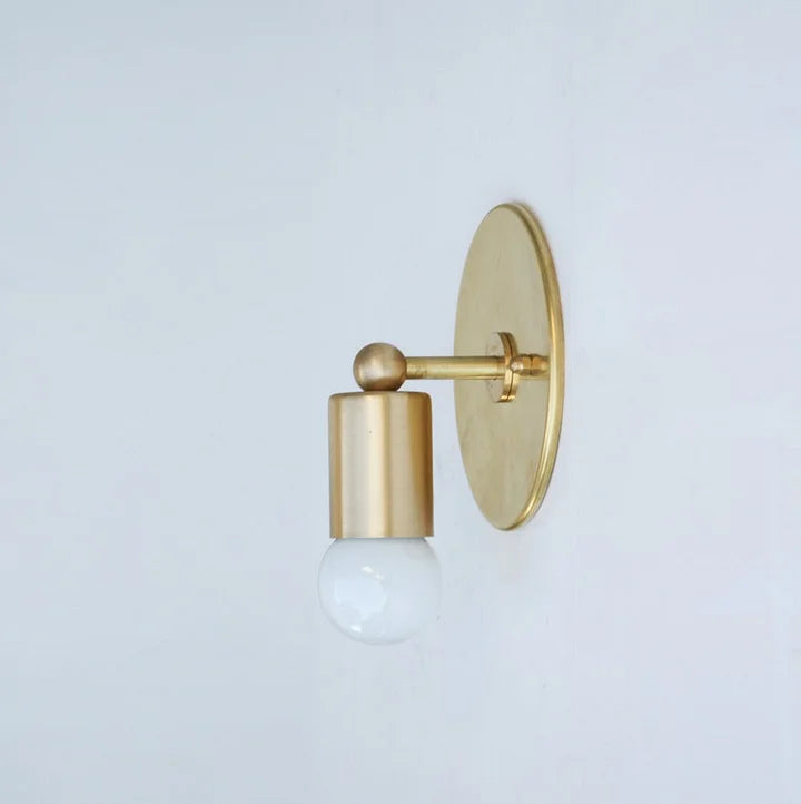 mid century brass wall sconce