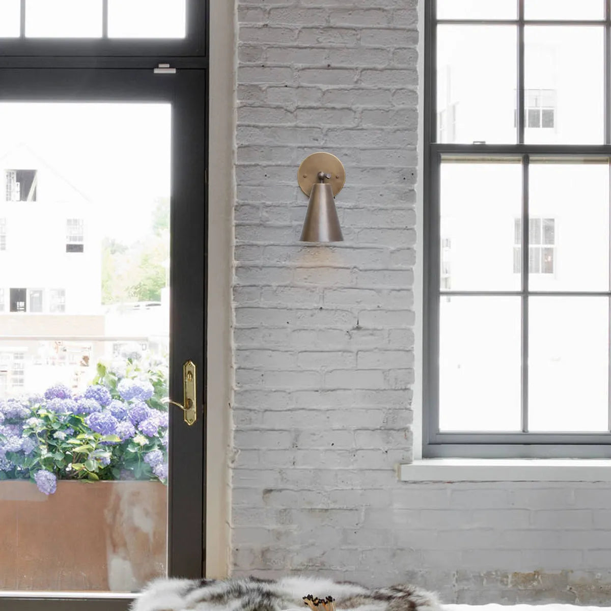entryway brass wall sconce