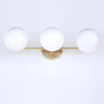 Mid-Century Brass Wall Lamp, Glass Ball Wall Light for Dressing Table - View 2