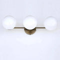 Mid-Century Brass Wall Lamp, Glass Ball Wall Light for Dressing Table