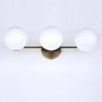 Mid-Century Brass Wall Lamp, Glass Ball Wall Light for Dressing Table