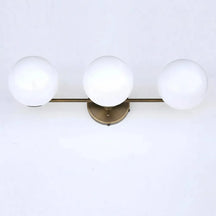 Mid-Century Brass Wall Lamp, Glass Ball Wall Light for Dressing Table