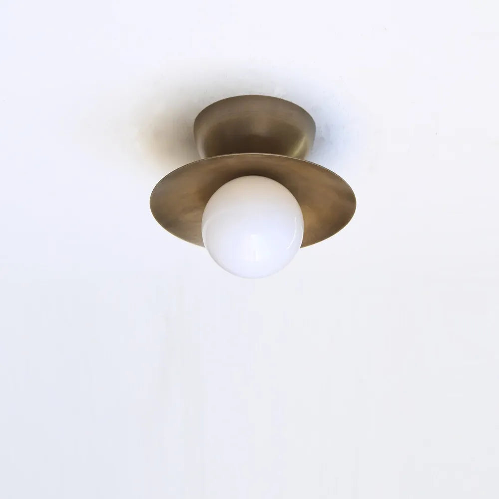 Mid-Century Modern Ceiling / Wall Light with Handcrafted Glass Globe - View 3