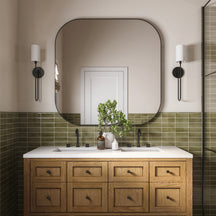 Midford Aged Brass White Linen Wall Sconce