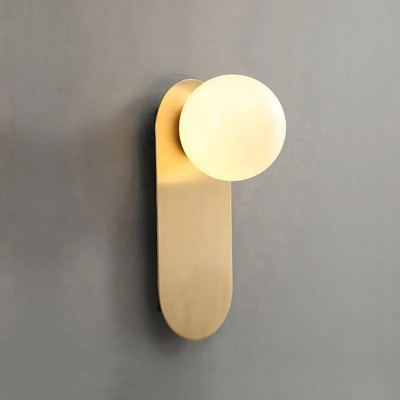 Milan Brass Wall Sconce | Light & Modern Opal Glass Wall Lamp