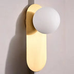 Milan Brass Wall Sconce | Light & Modern Opal Glass Wall Lamp