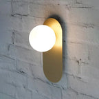 Milan Brass Wall Sconce | Light & Modern Opal Glass Wall Lamp - View 3