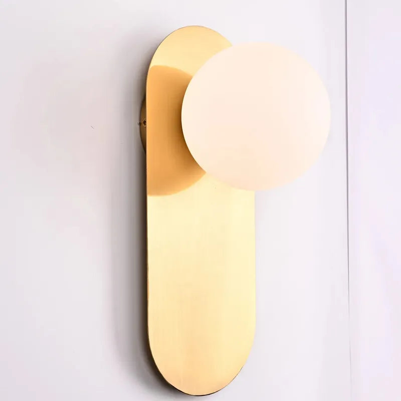 Milan Brass Wall Sconce | Light & Modern Opal Glass Wall Lamp - View 5
