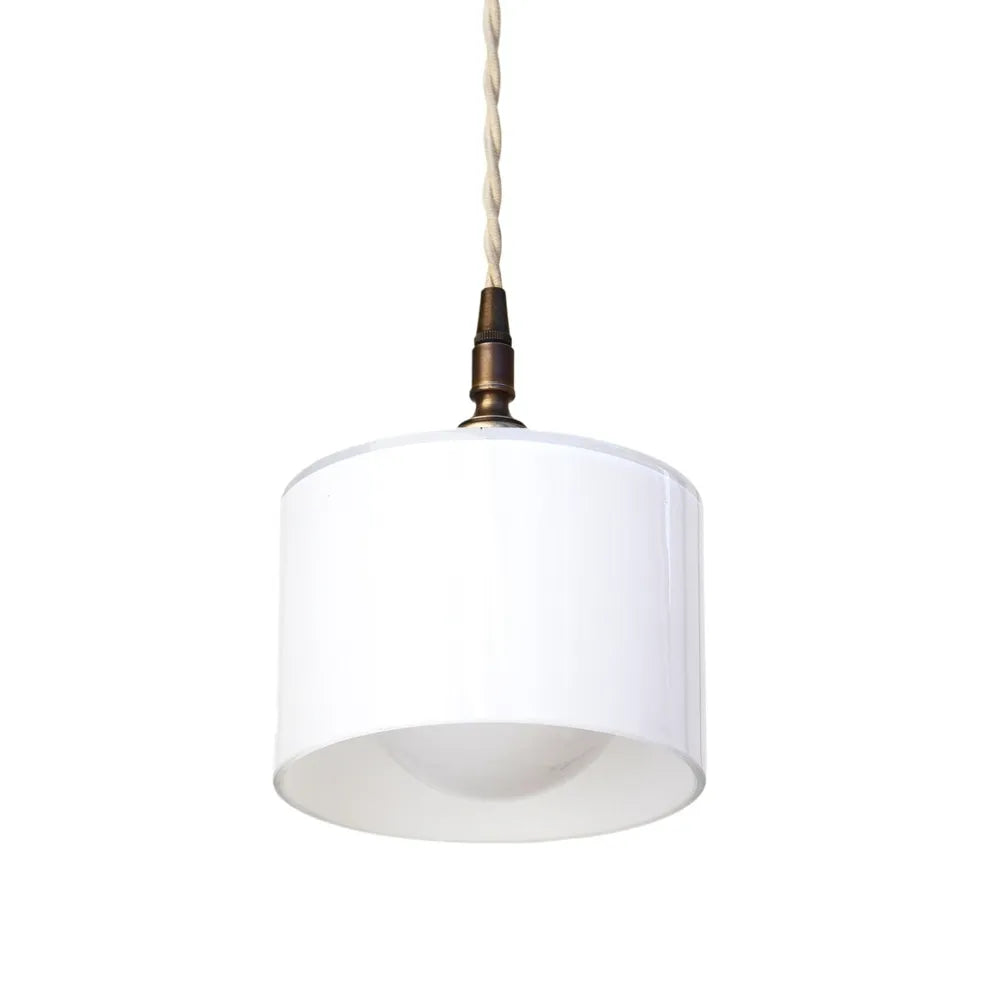Milky White Glass Pendant Light – Minimalist Kitchen Island Lighting