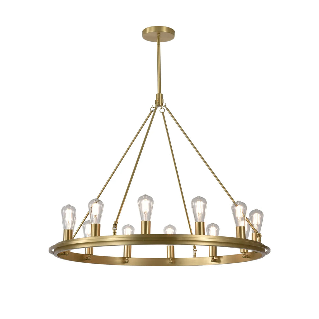12 light brass chandelier