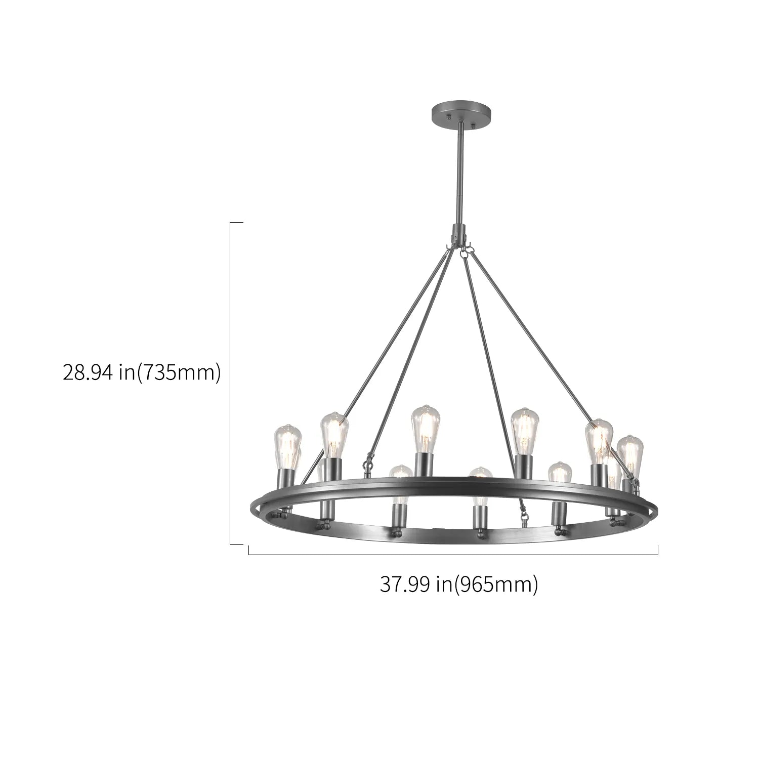 12 light glass chandelier