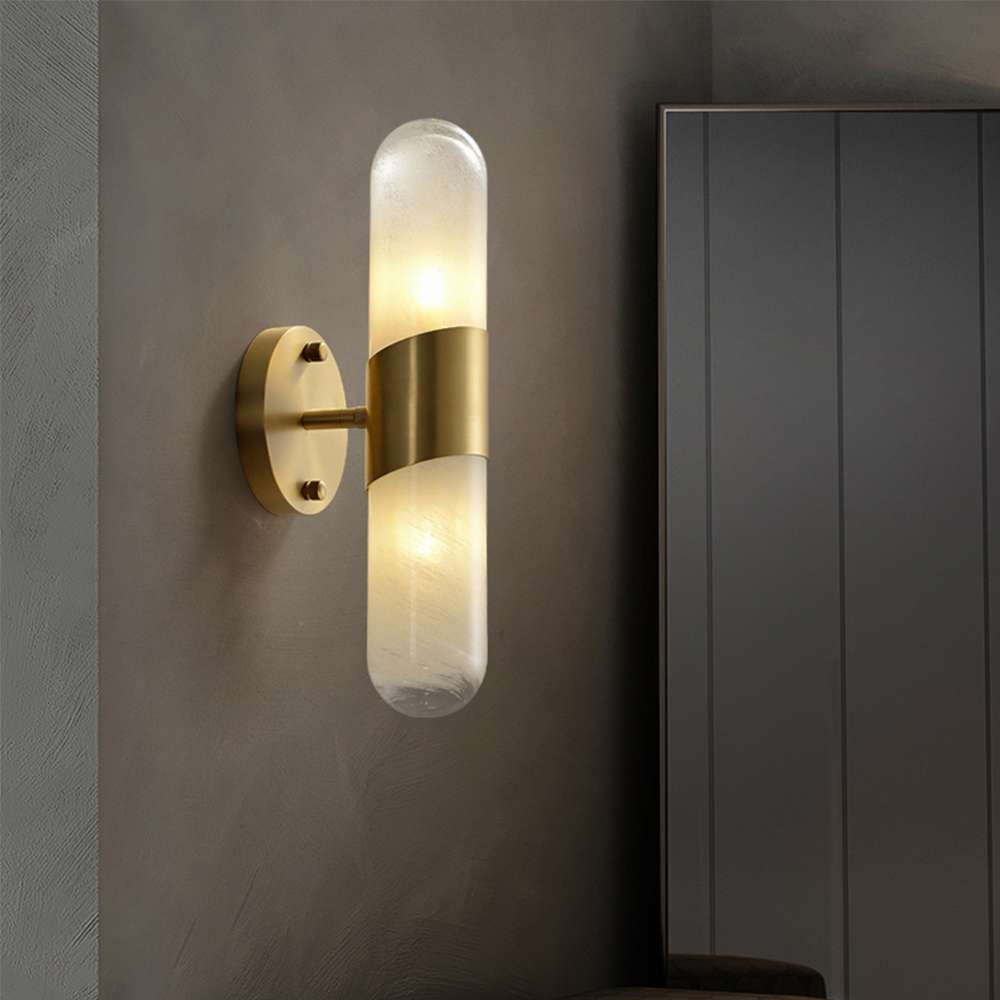 minimalist brass wall sconce