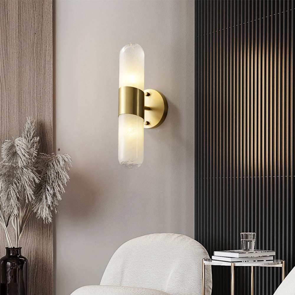 brass shade wall lamp