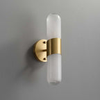 minimal brass shade sconce
