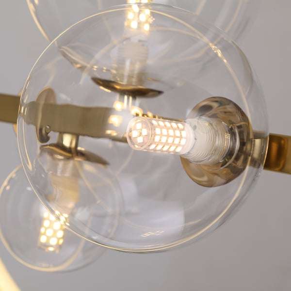 transparent glass ball led ceiling lamp