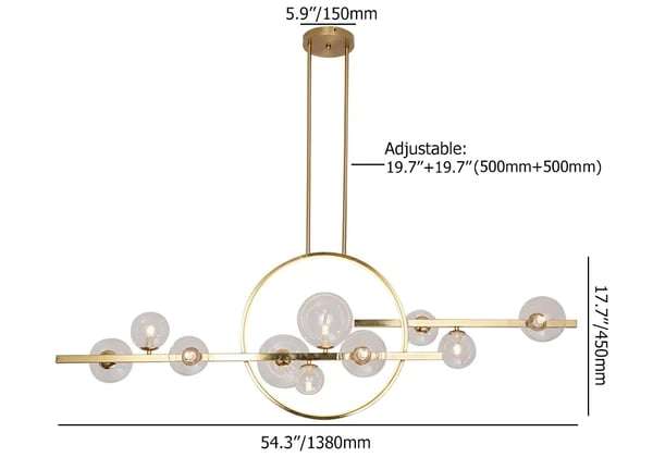 transparent glass ball ceiling lamp