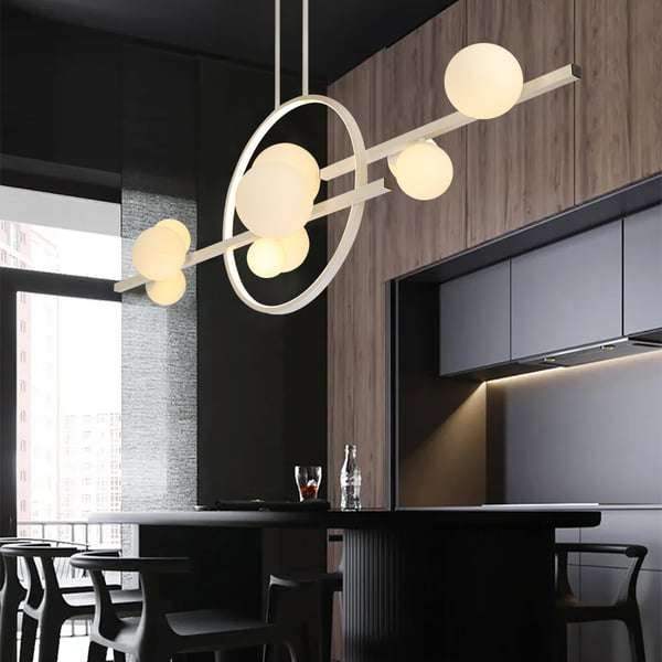 minimalist hanging glass ball led light