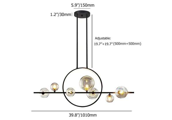 contemporary hanging glass ball led light