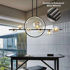 metal hanging glass ball led light