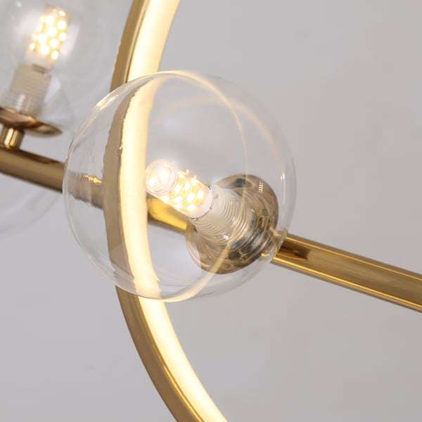 minimalist gold glass ball led light