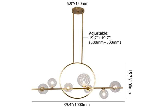 gold glass ball led ceiling lamp
