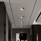 minimalist brass ceiling light