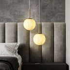 simple white globe chandelier