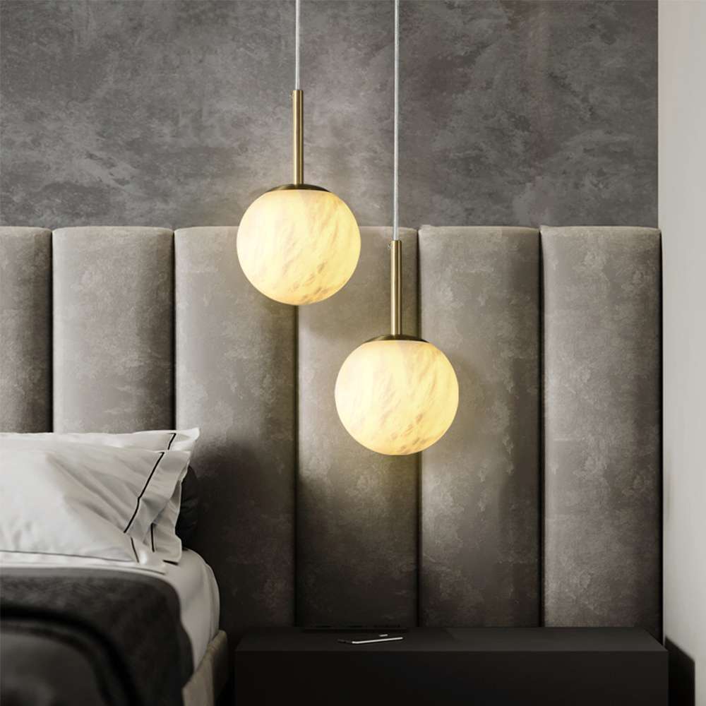simple white globe chandelier