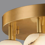 Modern Alabaster Bubble Globe Ceiling Light with Brass Finish, Flush Mount - View 4