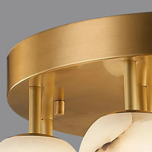 Modern Alabaster Bubble Globe Ceiling Light with Brass Finish, Flush Mount - View 4