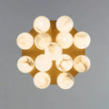 Modern Alabaster Bubble Globe Ceiling Light with Brass Finish, Flush Mount - View 7