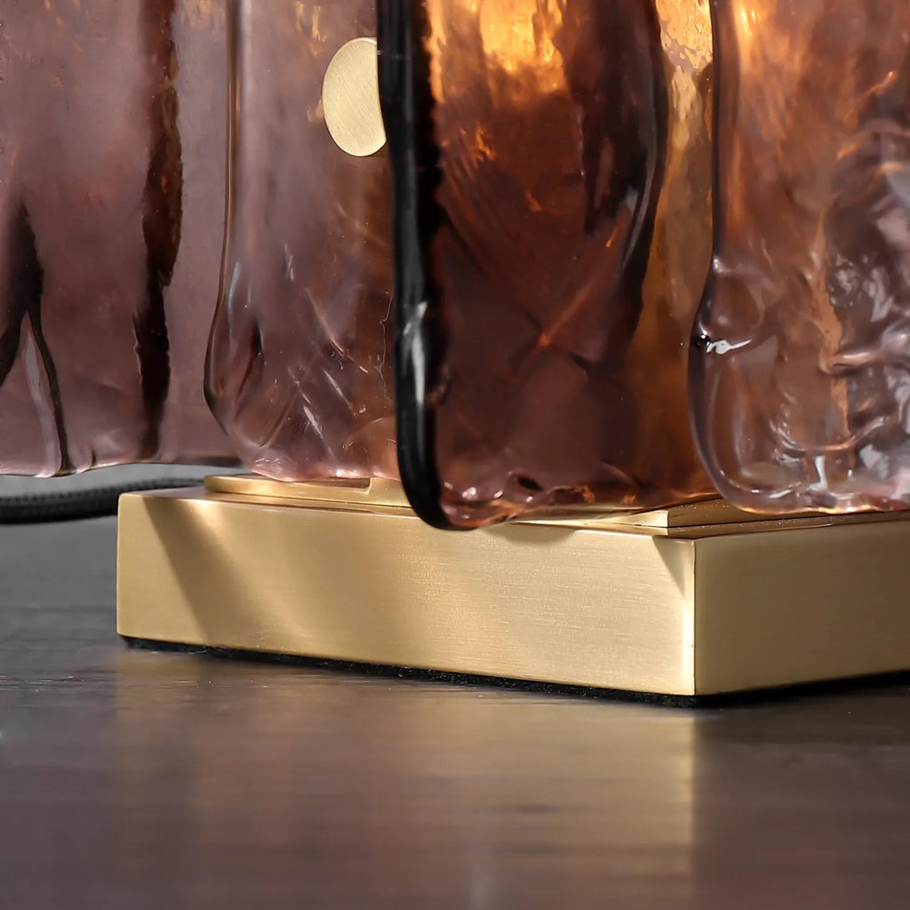 amber glass table lamp
